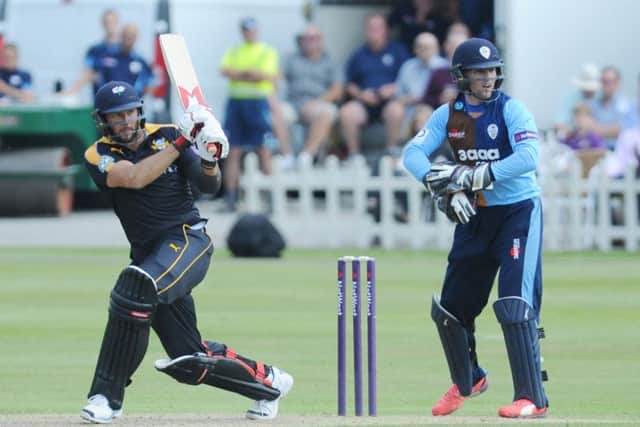 Tim Bresnan on the attack for Yorkshire.