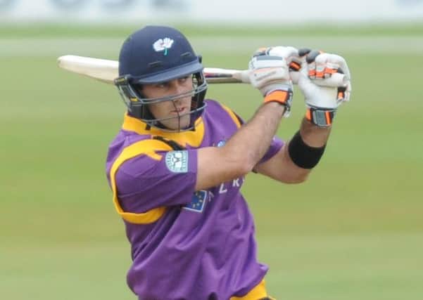 Glenn Maxwell scored his first century for Yorkshire yesterday making 111 from just 76 balls. He struck eight fours and four sixes as Yorkshire beat Worcestershire by 133 runs (Picture: Steve Riding).