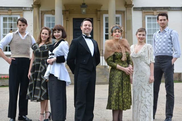 Cast of Pass the Porter outside Sewerby Hall