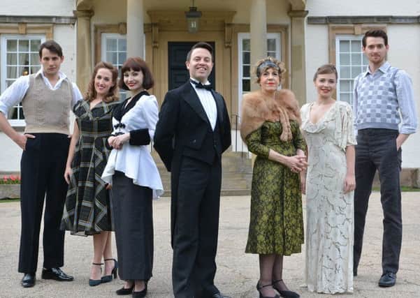 Cast of Pass the Porter outside Sewerby Hall