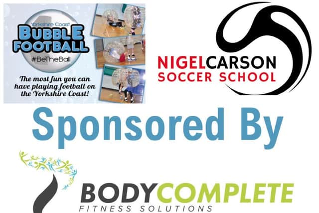 The Fantasy League is sponsored by BodyComplete, Nigel Carson Soccer Schools and Yorkshire Coast Bubble Football