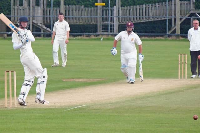 Dave Morris on his way to a superb century in Staxton's win at title rivals Cayton. Picture: Steve Lilly
