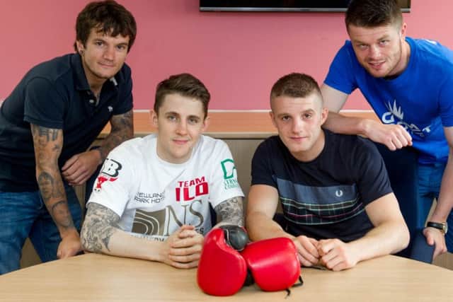 Scarborough boxers, from left, Ross Downie, Shaun Ireland, George Horner at The Scarborough News.