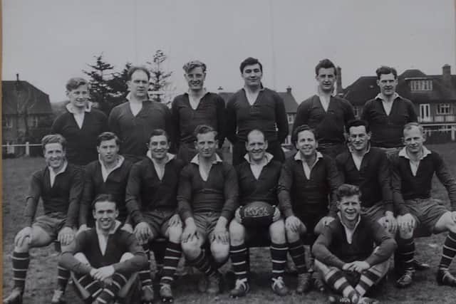 1955/56 - Attending on the night from the 55/56 squad are: Ernie Cooper, Johnny Swift, Ernie Sargeant. Not in the photo but also attending on the night: David Bates and Colin Frank.
