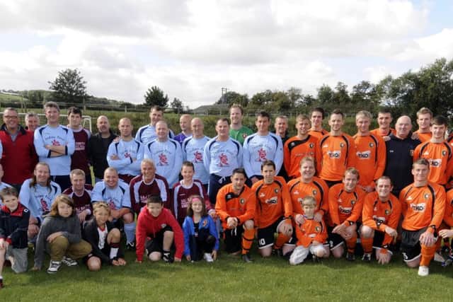 Teams line up before a previous Steve Coulson memorial game