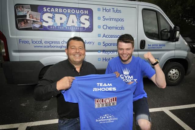 George Rhodes, right, has been sponsored by Sean Spiveys Scarborough Spas 	    Picture: Richard Ponter