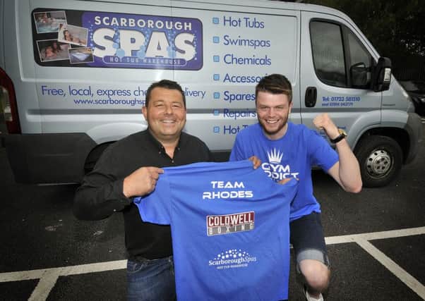 George Rhodes, right, has been sponsored by Sean Spiveys Scarborough Spas 	    Picture: Richard Ponter