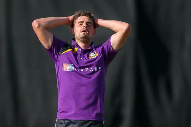 NO FURTHER: Yorkshire's Will Rhodes looks dejected during Sunday's semi-final defeat to Gloucestershire at Headingley.