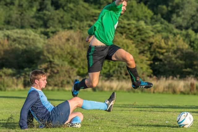 Derby action from Monday's clash between Sleights and Whitby Fishermen