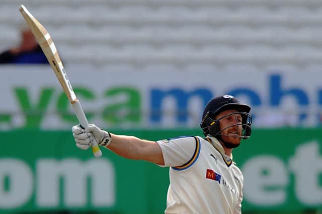 Yorkshires captain Andrew Gale acknowledges the crowds applause after reaching 50 in their final match of the season, against Sussex at Headingley (Picture: Dave Williams/cricketphotos.co.uk).