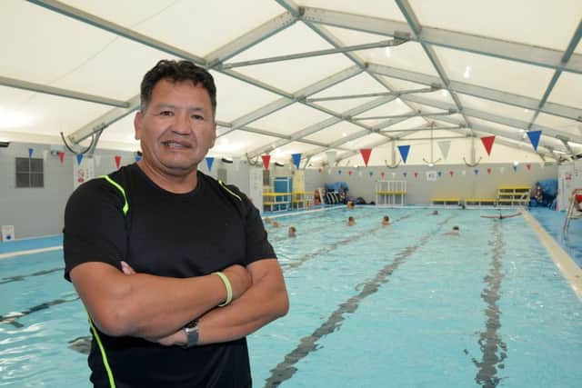 Bridlington Sports Centre Swimming Pool on Gypsey Road.
Swimming coach Juan Carlos Lino setting up new club.
NBFP PA1538-3a