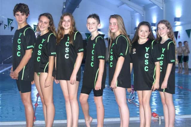 Yorkshire Coast Swimming Club members line up poolside