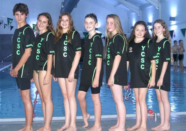 Yorkshire Coast Swimming Club members line up poolside