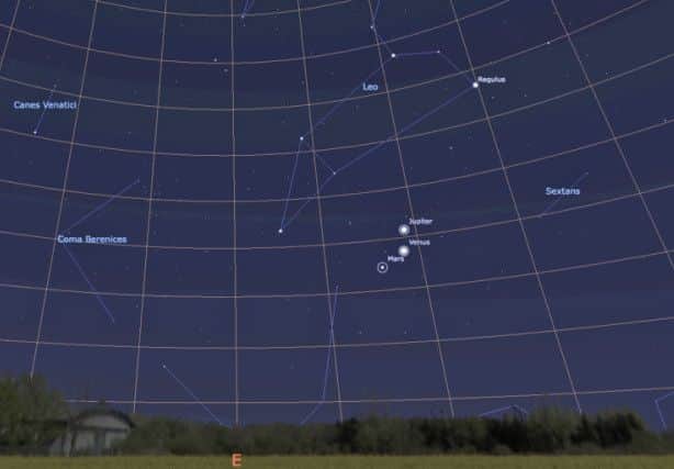 The view of the morning sky towards the East at 06:00 (BST) on 28th October 2015.