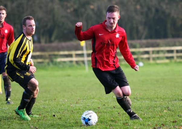 Liam Scott (Sherburn) skips past an opponent during his sides 9-1 win against Westover Reserves. Photo by: Graeme Farrah. 31.10.2015