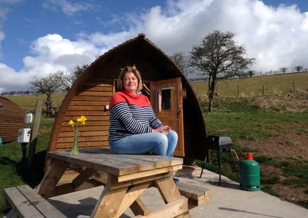 Julia Warters pictured by the Glamping Shelters at Humble Bee Farm, Flixton..SH100130074g...24th March 2015 ..Picture by Simon Hulme