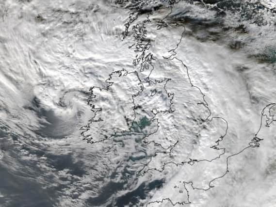Storm Barneys cloud system blankets the UK