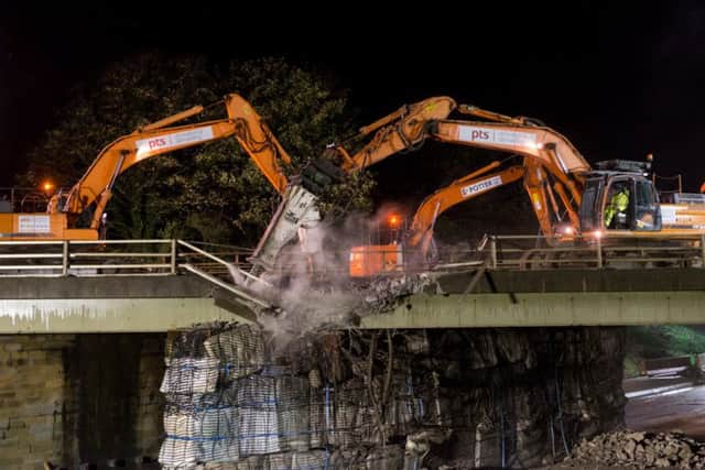 Fort Bridge being demolished last weekend.