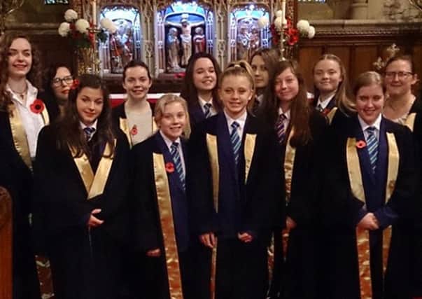 Members of the Ebor Academy Filey choir at the service of remembrance in St Oswald's Church, Filey.