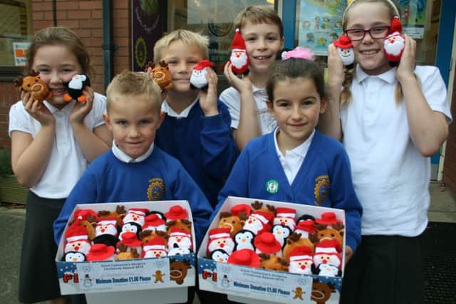 Pictured with the Flumpets are Hunmanby pupils Warren Pearson, Noah Wright, Mimi Browne, Amy Collins, Katie Burgess and Henry Ware.