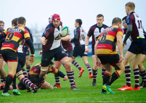 Scarborough make progress against Bradford & Bingley. Picture: Andy Standing.