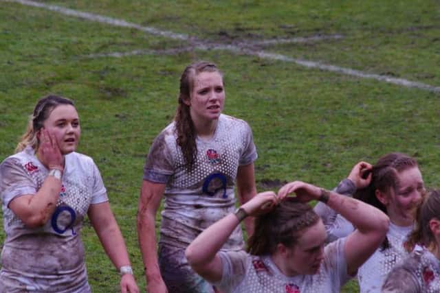 Zoe Aldcroft, centre, came off the bench in England National Academy's win over Canada Maple Leafs