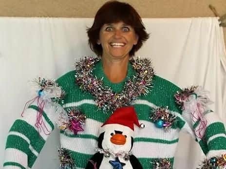 Deb Rottum in one of her festive jumpers