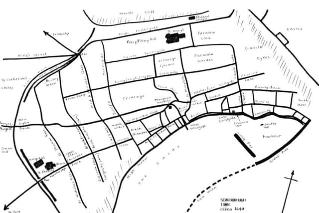 Plan of Scarborough Town circa 1640.