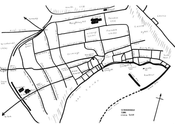 Plan of Scarborough Town circa 1640.