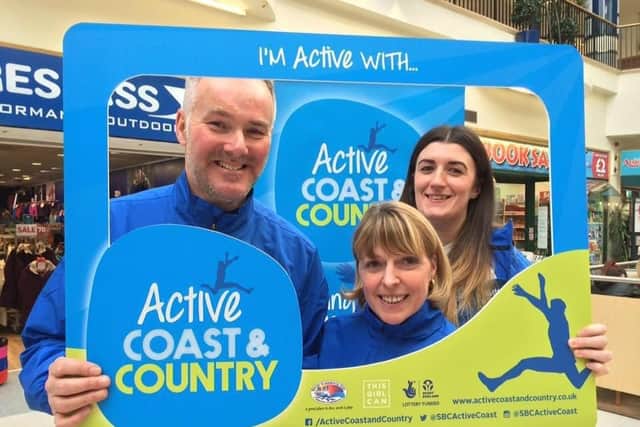 The Active Coast & Country sport activators Tony Howard, Jackie Speakman and Natalie Thomas at the launch