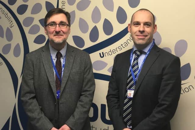 Ebor Academy Filey deputy head Andy Crisp, left, and headteacher Andrew Galbraith.