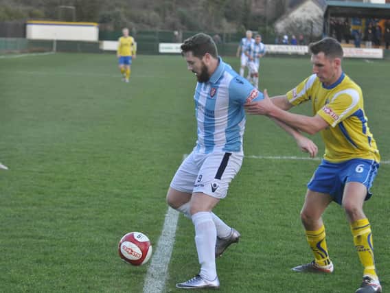 Ryan Blott gets on the ball at Warrington