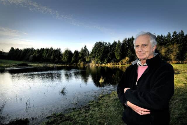 Burniston Stone Quarry road resident Geoff Vause objects to the planning of property at the back of his house as it is continually flooded and would be unsuitable for the development . pic Richard Ponter 155016a