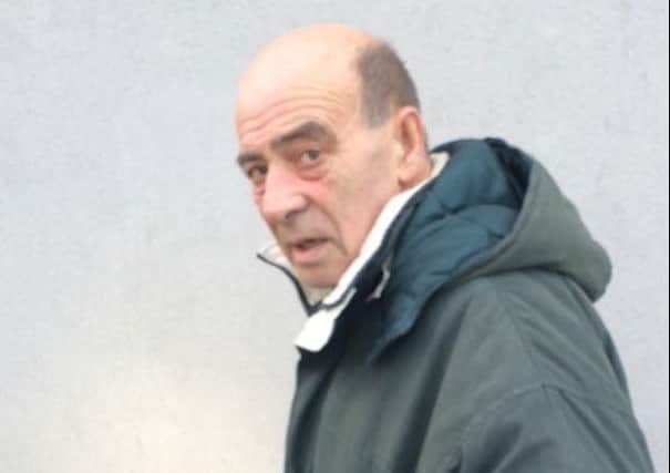The pensioner leaves court after pleading not guilty to several charges