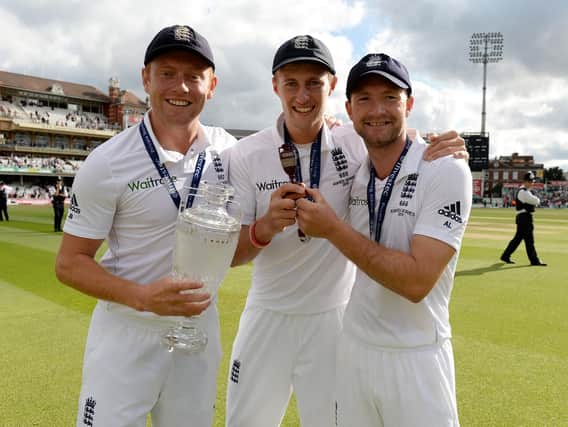 Adam Lyth (right) doesn't have to look too far for inspiration as Yorkshire teammates Jonny Bairstow and Joe Root have shone for England after being dropped and winning recalls with runs for the White Rose