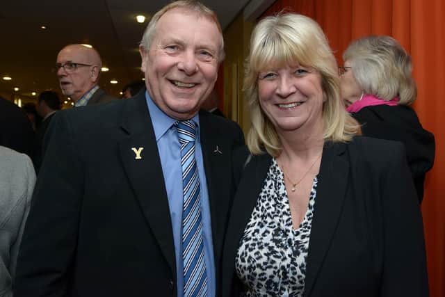 Leader of the Scarborough County Council Derek Bastiman and wife Lynn at the Dad's Army regional premiere in Bridlington