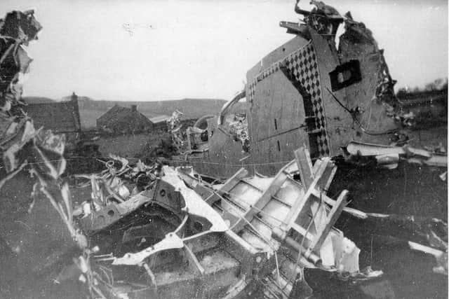 Wreckage behind Stoupe Brow Farm.