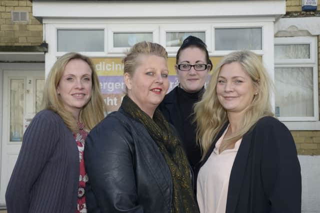 New foodbank volunteers Sophie Boyes, Lisa Burgin, Victoria Carney and Natalie Burgin
