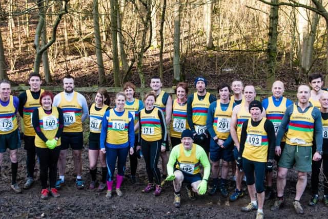 The Scarborough AC team line up at Welton for the East Yorkshire Cross Country League fixture