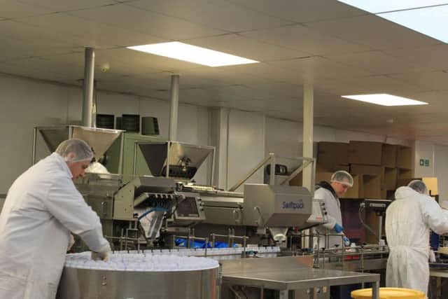 The main packing line at award-winning Bee Health, which is based on Carnaby Industrial Estate.