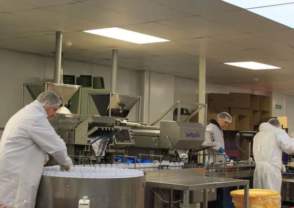 The main packing line at award-winning Bee Health, which is based on Carnaby Industrial Estate.