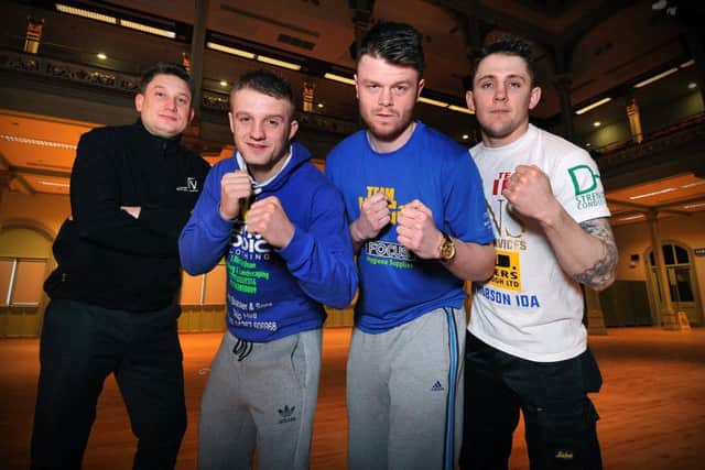 The Spa's events consultant Ross Anderson with boxers George Horner, George Rhodes and Shaun Ireland. Picture: Richard Ponter.