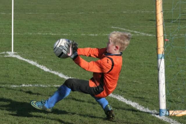 Heslerton under-eights' keeper makes a superb save