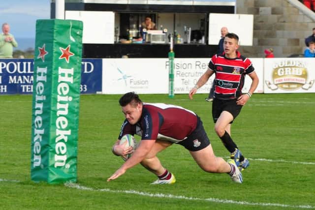 Wesley Langkilde touches down during Scarborough's home win against Hullensians earlier this season