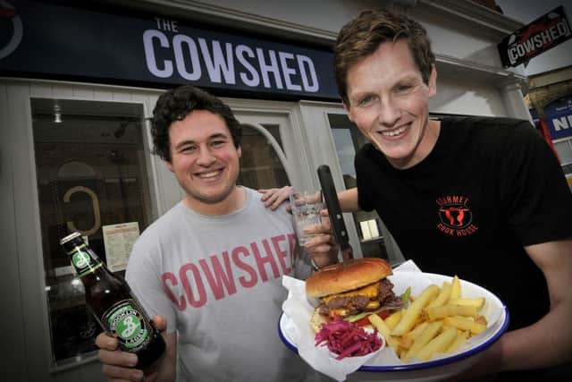 The Cowshed Restaurant opens . Jack Boddy and Tom Hendry toast to future success. pic Richard Ponter 154125a