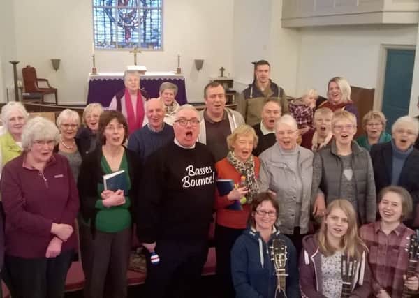 Two teams of singers took turns during the hymnathon in aid of St Marks, Newby