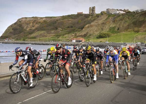 Tour de Yorkshire. The cyclists ride to the finish at Scarborough's North Bay in 2015. (Picture: Richard Ponter)