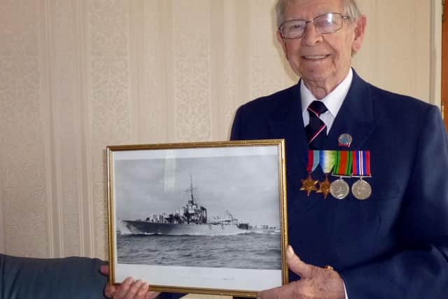 Albert Seymour, the only surviving crew member of HMS Tees.
