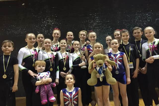 All the Scarborough Gymnastics Academy members line up at the International TeamGym Cup in Las Palmas, Gran Canaria