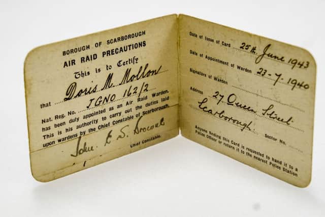 The ARP wardens appointment card in the Scarborough Collections.